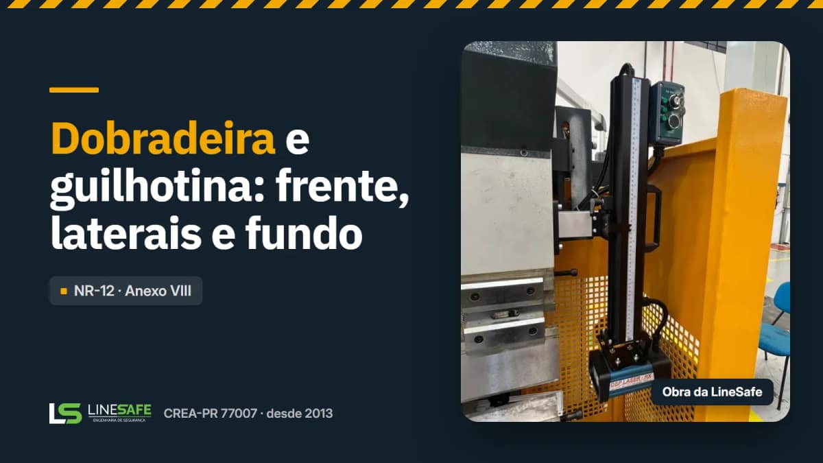 Capa do artigo: Adequação NR-12 de dobradeira e guilhotina: frente, laterais e fundo