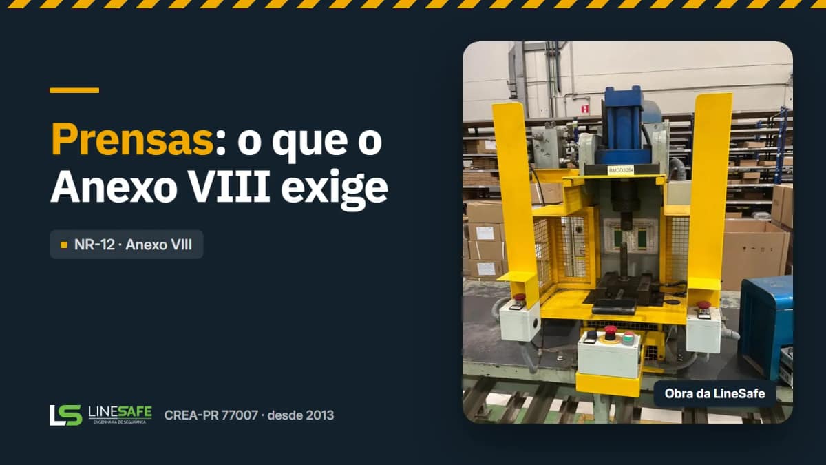 Capa do artigo: Adequação NR-12 de prensas: o que o Anexo VIII exige